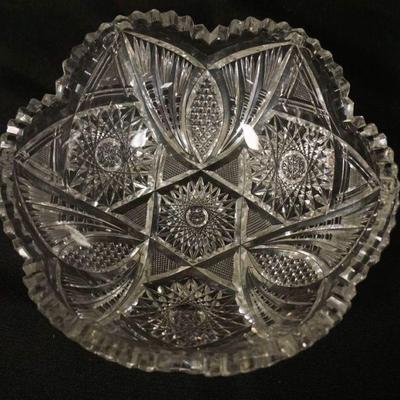 1054	BRILLIANT CUT GLASS BOWL, APPROXIMATELY 8 1/2 IN X 3 IN HIGH
