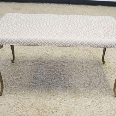 1220	BRONZE CABROILE UPHOLSTERED BENCH, APPROXIMATELY 35 IN X 18 IN X 19 IN H
