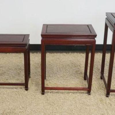 1208	NEST OF 4 MAHOGANY TABLES, APPROXIMATELY 20 IN X 14 IN X 26 IN
