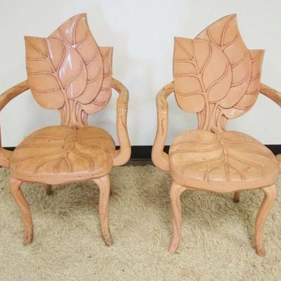 1189	PAIR OF LEAF CARVED CHAIRS
