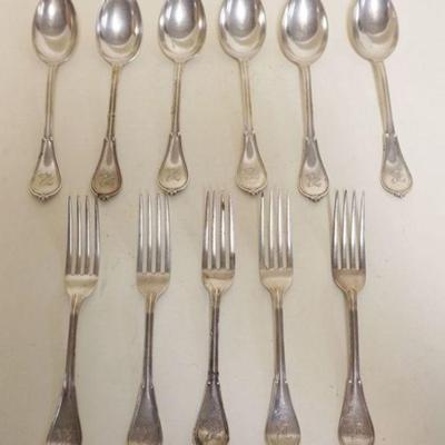 1095	STERLING SILVER SPOONS & FORKS, 15.5 OZT
