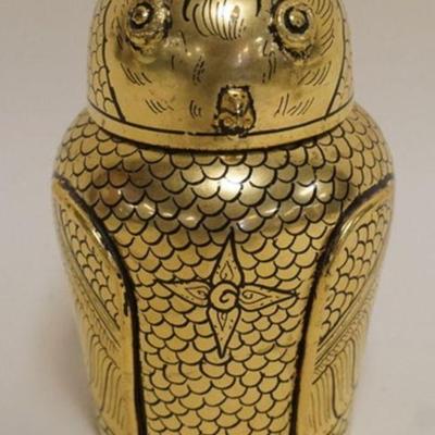 1134	GILT LACQUERED OWL CONTAINER, APPROXIMATELY 4 1/2 IN
