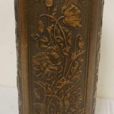 1132	POTTERY BROWN & BLUE GLAZED UMBRELLA STAND, APPROXIMATELY 10 IN X 22 IN HIGH
