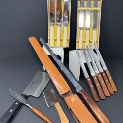 Collection of High-Quality Kitchen Knives & Sharpening Tool	