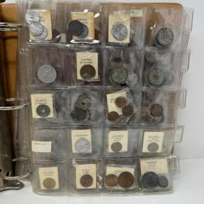 Extensive Foreign Coin Collection in Binder: Lebanon, Luxembourg, & More	