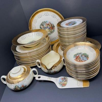 78+ Pieces Vintage Sabin Crest O'Gold 22k Dinnerware Set - Click to See All	
