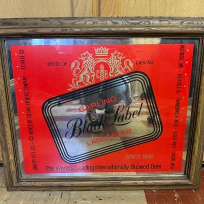 Vintage Carling Black Label Lager Beer Mirror	