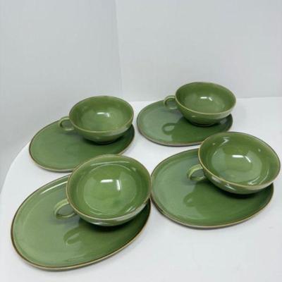 Discontinued IKEA Green Soup & Sandwich Cup & Plate Snack Set #18004	