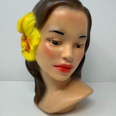 Hand-Painted Marwal Polynesian Hula Dancer Bust	