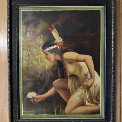 Framed Print Attributed to "By the Waters of Minnetonka" by Adelaide Hiebel	