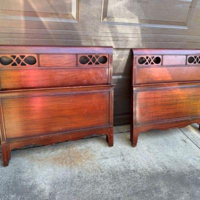 Matching Vintage Frederick & Nelson (Seattle) Twin Bed Frame Set	