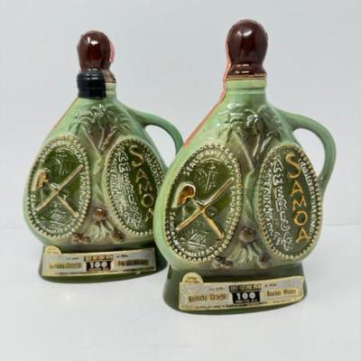 Pair of Vintage Jim Beam American Samoa Decanters - Unopened	