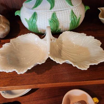 LENOX DOUBLE LEAF CANDY DISH WITH CENTER HANDLE