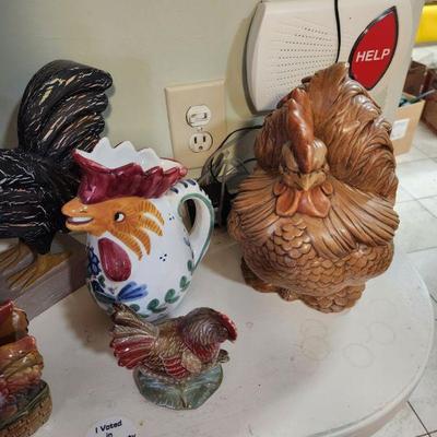 Italian Ceramic Rooster Pitcher Hand Painted 