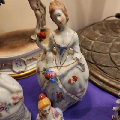 Vintage Victorian Lady Figurine White Porcelain Roses JAPAN