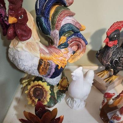BEAUTIFUL COLORS HP 15"T Ceramic Rooster Figurine FRENCH COUNTRY