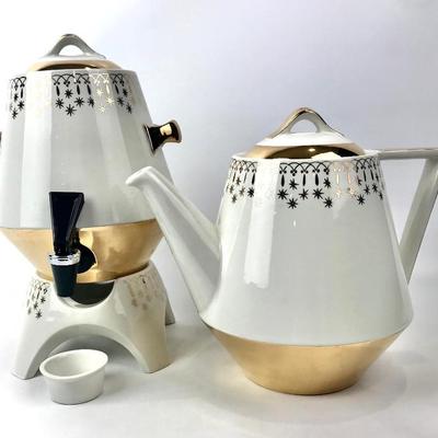 #56 • Hall China FlareWare Gold Lace Coffee Server and Urn
WWW.LUX.BID