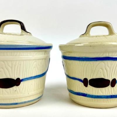 #41 • Two 1940's Shawnee Pottery Butter Crocks
WWW.LUX.BID