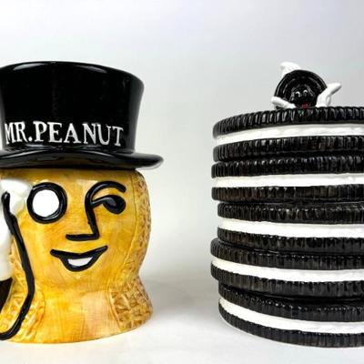 #147 • Two Nabisco Classic Cookie Jars - Mr. Planter Peanut & Stack of Oreos
WWW.LUX.BID