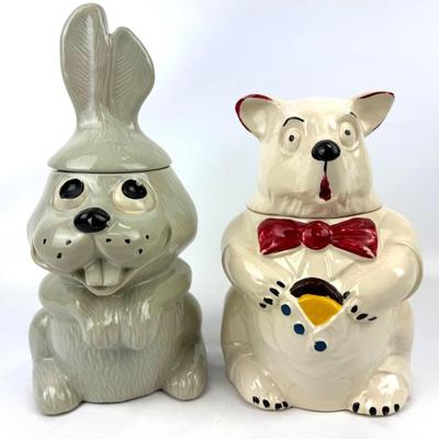 #21 • Hocus Pocus Rabbit (211) & McCoy Bowtie Bear Cookie Jars
WWW.LUX.BID