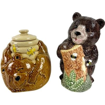 #316 • USA Sleeping Honey Bear Jar and Bear with Tree Stump Cookie Jar
WWW.LUX.BID