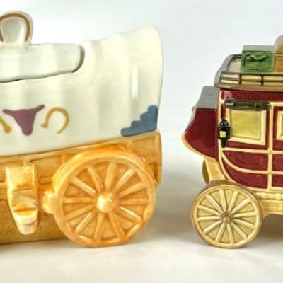 #140 • Ceramic Covered Wagon and Stagecoach Cookie Jars
WWW.LUX.BID