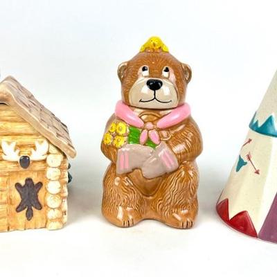 #97 • 2 Vintage Treasure Craft Cookie Jars And 1 Nelson McCoy Teddy & Friend Cookie Jar
WWW.LUX.BID