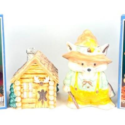 #52 • Vintage Treasure Craft Fox and Log Cabin Cookie Jars
WWW.LUX.BID