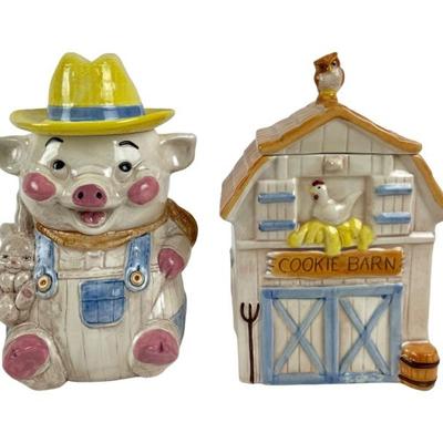 #313 • Treasure Craft Pig Farmer and Cookie Barn Cookie Jars
WWW.LUX.BID