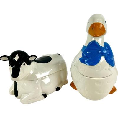 #314 • Down On The Farm Cow and Goodie Goose Cookie Jars
WWW.LUX.BID