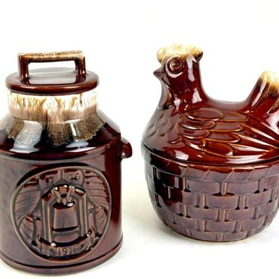 #45 • Two McCoy Cookie Jars - Hen in a Basket and Bicentennial
WWW.LUX.BID