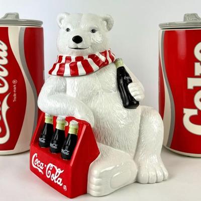 #137 • Two Ceramic Coca Cola Cans and Polar Bear Cookie Jars
WWW.LUX.BID