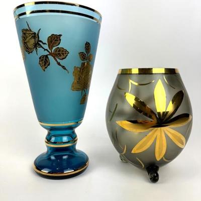 #348 • Czech Glass Blue Vase & Smokey Grey Murmac Bowl
WWW.LUX.BID