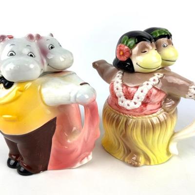 #157 • Applause Inc. Hula Monkey & Dancing Hippos Tea Pots
WWW.LUX.BID