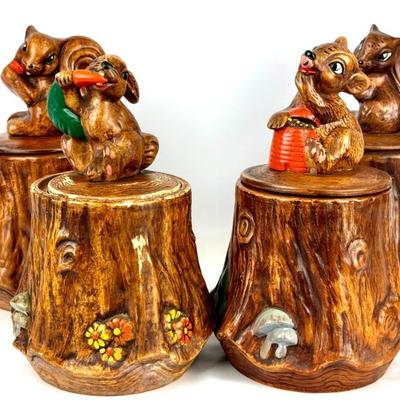 #87 • Four California Pottery Animal on a Stump Cookie Jars
WWW.LUX.BID