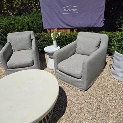All weather outdoor swivel vhairs - floor models