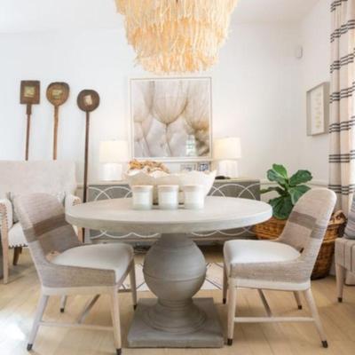 New and floor model items. Seating, tabkes, dining, lamps, chandeliers, candles, accessries, artwork, decort, indoor and outdoor, pots,...