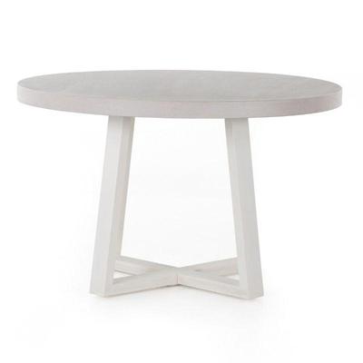Cyrus outdoor dining table 48" lavastone cream on cream