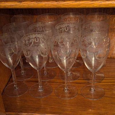 Rare Fostoria Orient Water Goblets Pat. 661/265 Etch 6 7/8 " 1922-28 Only