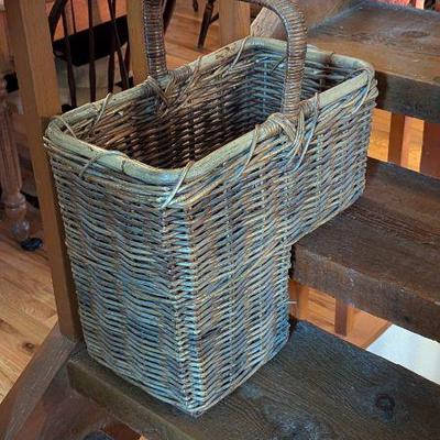 Handcrafted Wicker Stair Basket