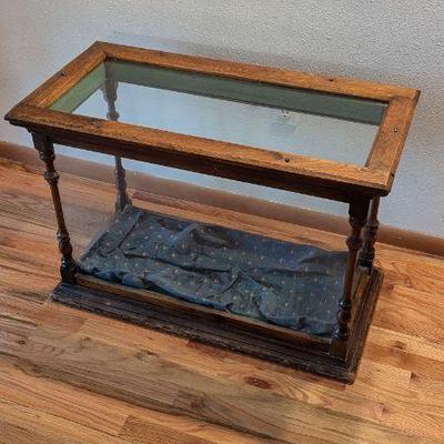Antique Wood & Glass Display Case