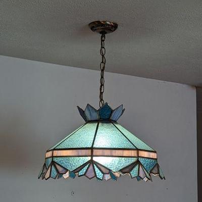 Vintage Stained Glass Hanging Lamp