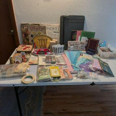Craft Supplies Auction Lot - Stencils, Flower Presses, Calligraphy Set & More
