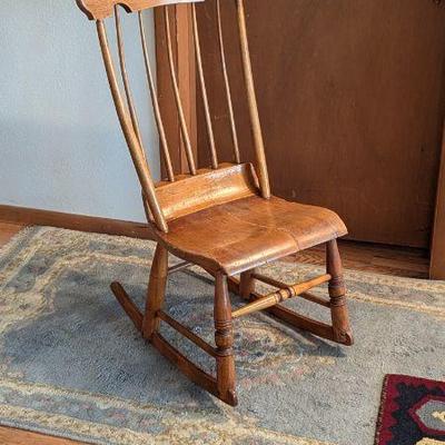 Antique Child's Wooden Rocking Chair