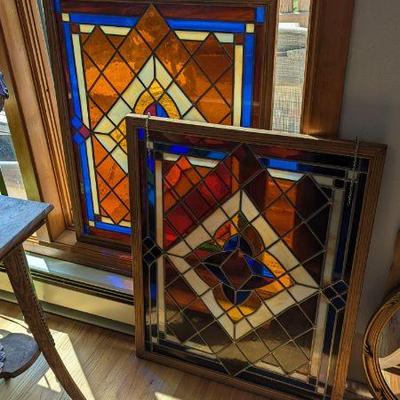 Vintage Stained Glass Windows - Decorative Art Pieces