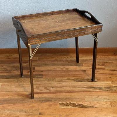 Vintage Wooden Folding Tray Table