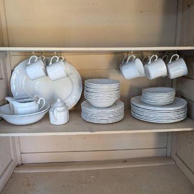 Staffordshire England Ironstone "White Mist" Fine China Dinner Set & Accessories