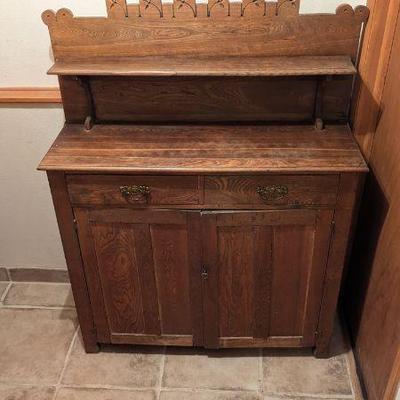 Antique Wooden Washstand Cabinet