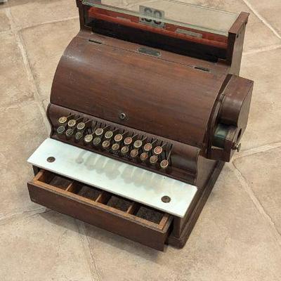 Antique National Wooden Cash Register