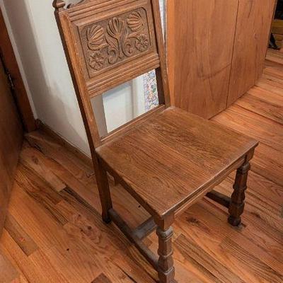  Vintage Wooden Carved Chair